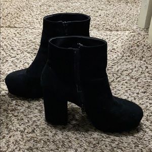 Platform black booties